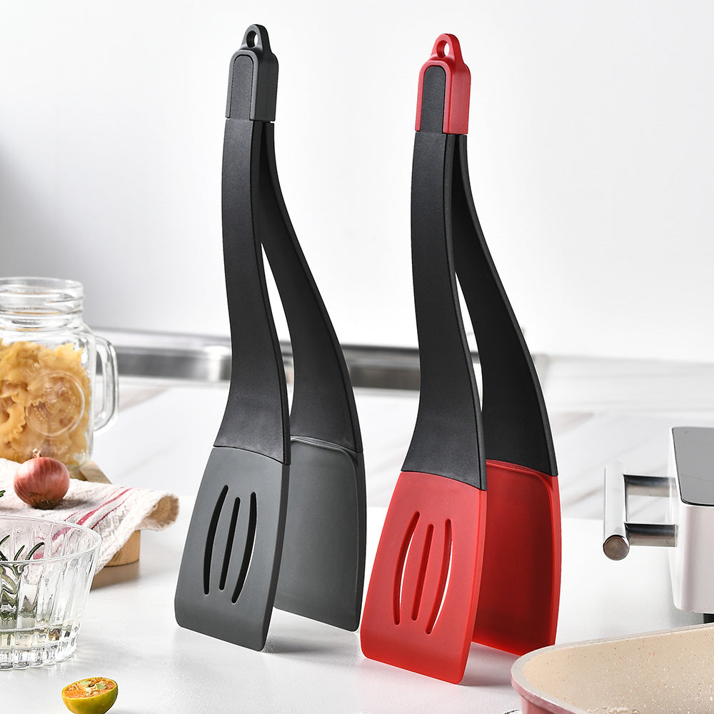 3-in-1 Silikon-Pfannenwender mit Grillzange