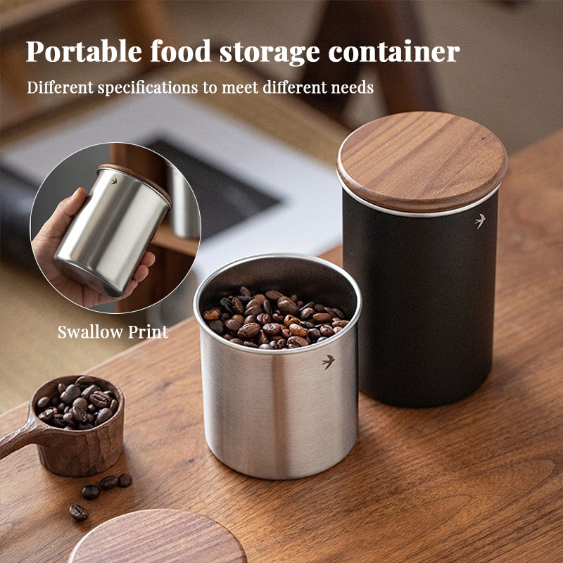 Edelstahl-Matcha-Teedose 380/560 ml mit Holzdeckel