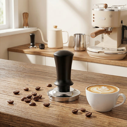 Verstellbarer Kaffeestampfer aus Edelstahl mit Skala
