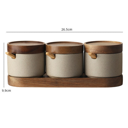 Japanisches Keramik-Gewürzschälchen-Set