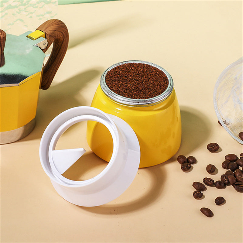 Espressokanne mit Pulverring-Spender