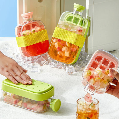 2-in-1 Eiswürfelform mit Deckel und Trinkhalm