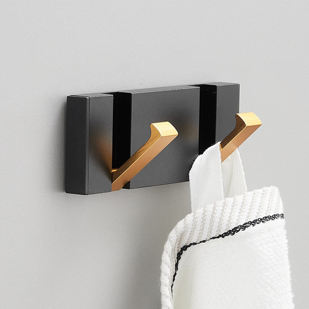 Faltbarer Wandhaken für Küche, Bad und Flur Schwarz-Gold