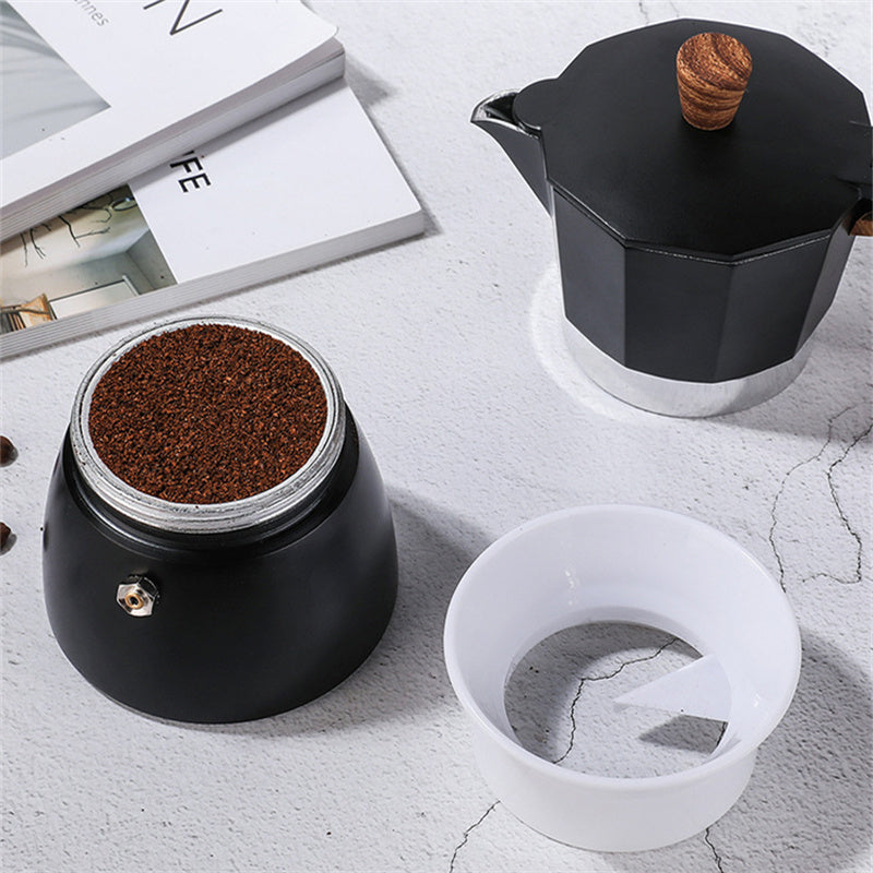 Espressokanne mit Pulverring-Spender