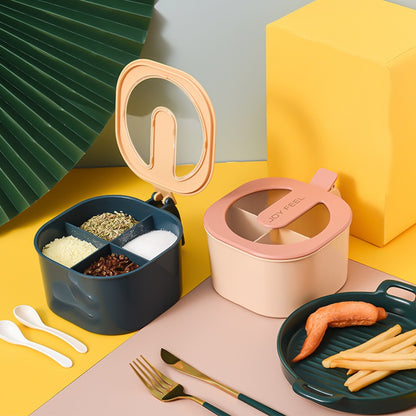 4-teiliges Gewürzboxset mit Deckel und gemeinsamem Ständer