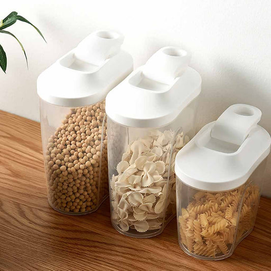 Stapelbarer Müsli- und Trockenwaren-Spender aus Kunststoff