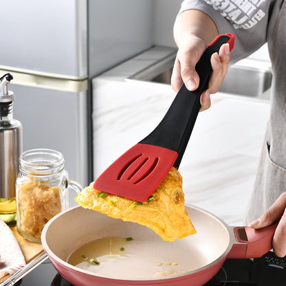 3-in-1 Silikon-Pfannenwender mit Grillzange