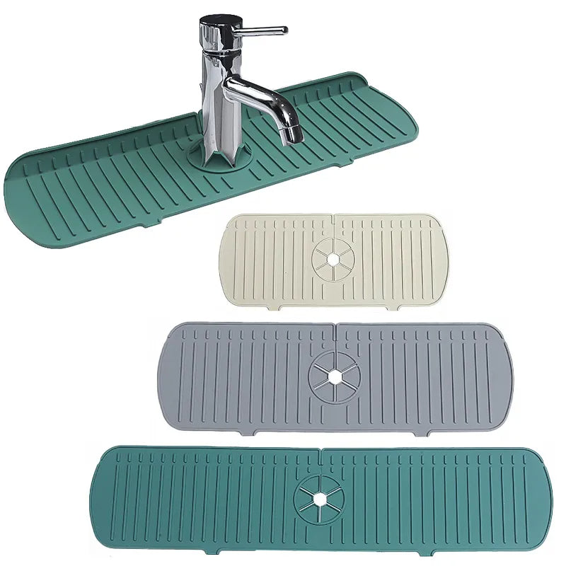 Silikon-Spritzschutzmatte für Wasserhahn mit Schwammhalter