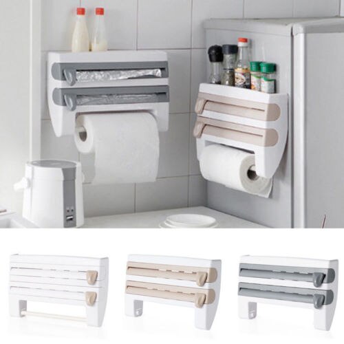 4-in-1 Wandhalterung für Küchenrollen und Frischhaltefolie