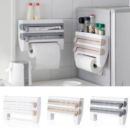 4-in-1 Wandhalterung für Küchenrollen und Frischhaltefolie