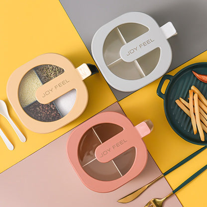 4-teiliges Gewürzboxset mit Deckel und gemeinsamem Ständer