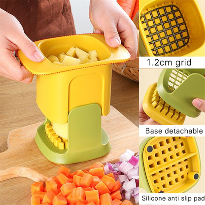 2-in-1 Manueller Mini-Gemüsehacker und -würfler
