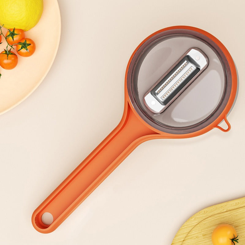 Multifunktionaler Schäler mit Aufbewahrungsbox für Obst und Gemüse