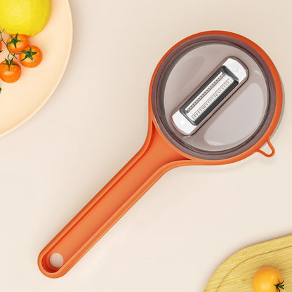 Multifunktionaler Schäler mit Aufbewahrungsbox für Obst und Gemüse