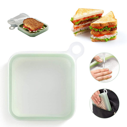 Faltbare Silikon-Lunchbox mit Sandwichfach