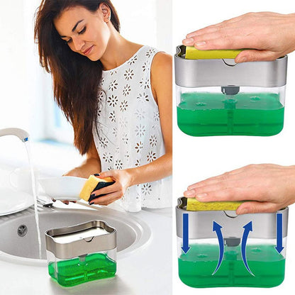 2-in-1 Seifenspender mit Schwammhalter