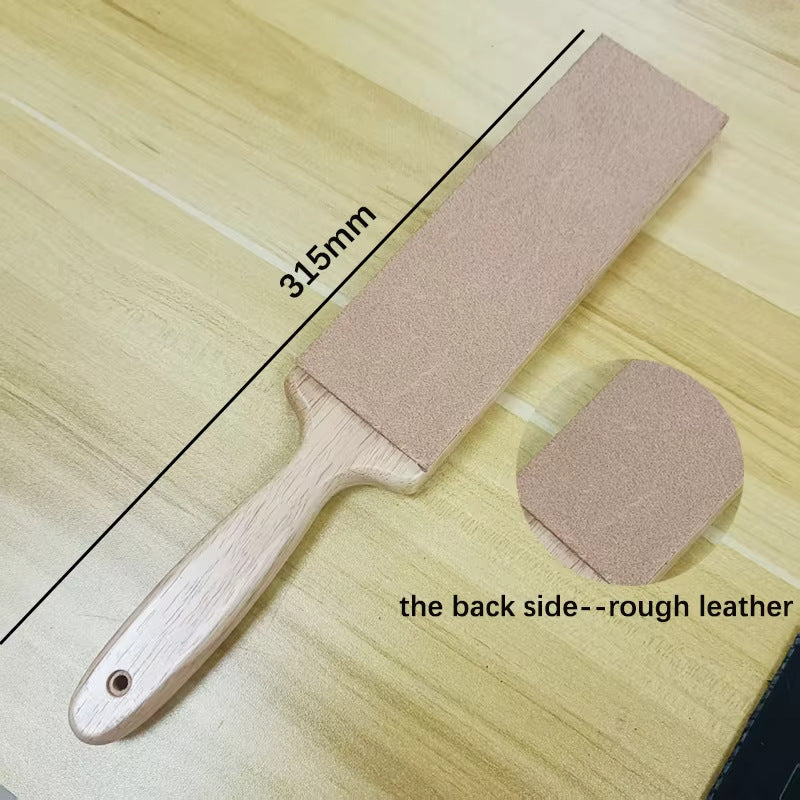 Doppelseitiger Messerschärfstein mit Holzgriff