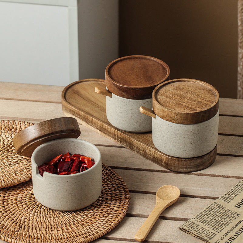 Japanisches Keramik-Gewürzschälchen-Set