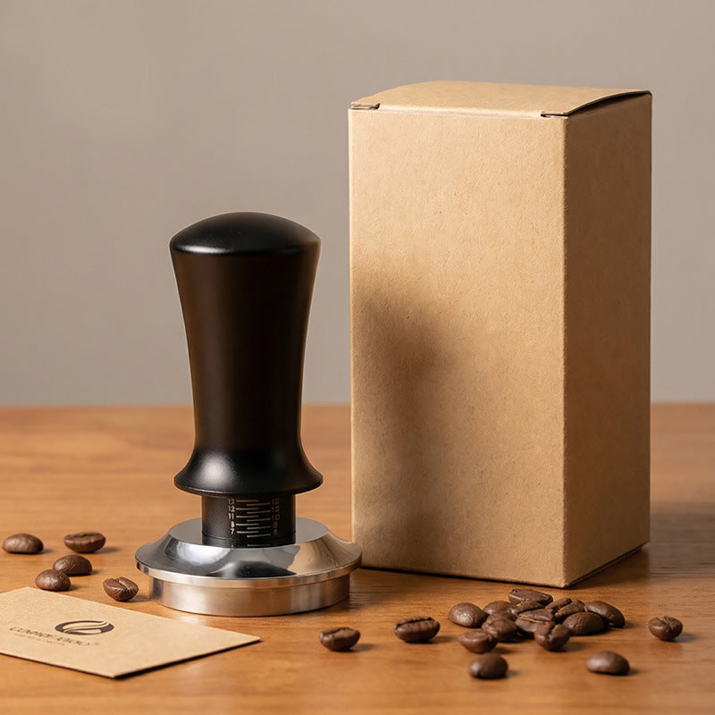 Verstellbarer Kaffeestampfer aus Edelstahl mit Skala