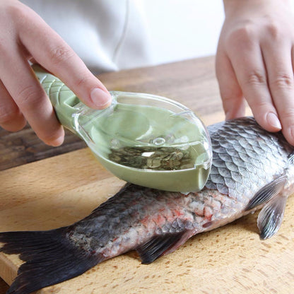 Fischschuppen-Entferner mit Bürste und Schaber