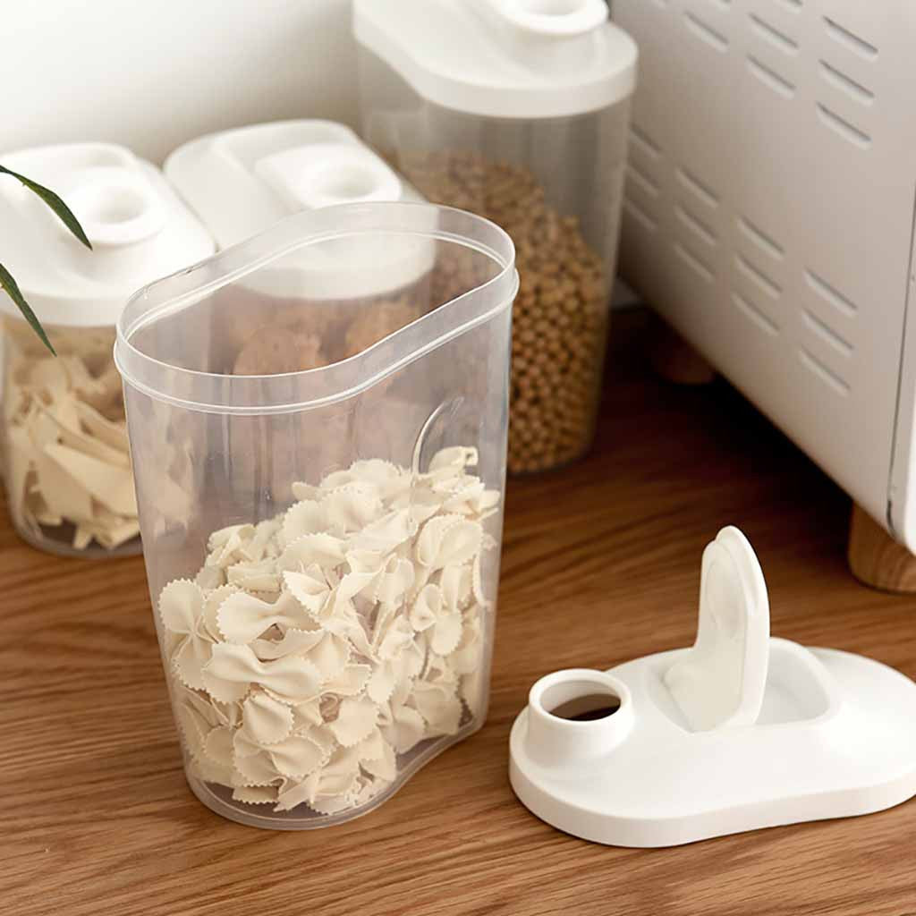 Stapelbarer Müsli- und Trockenwaren-Spender aus Kunststoff