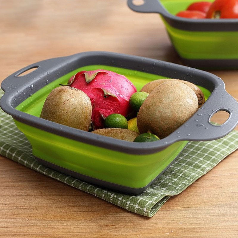 Faltbarer Silikon-Sieb-Korb für Obst und Gemüse
