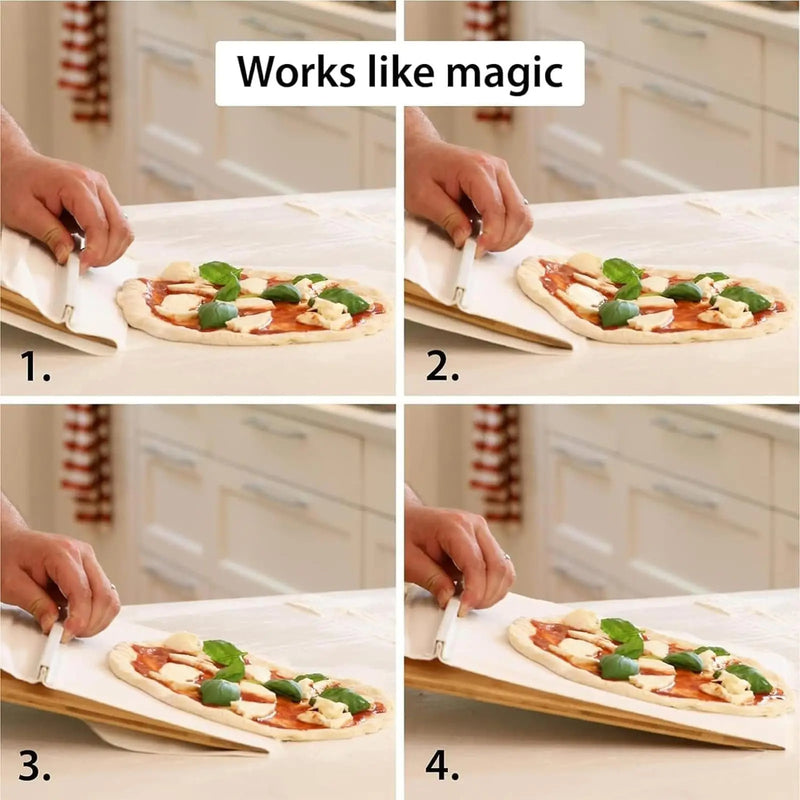 Holz-Pizzaschieber mit Schiebemechanismus