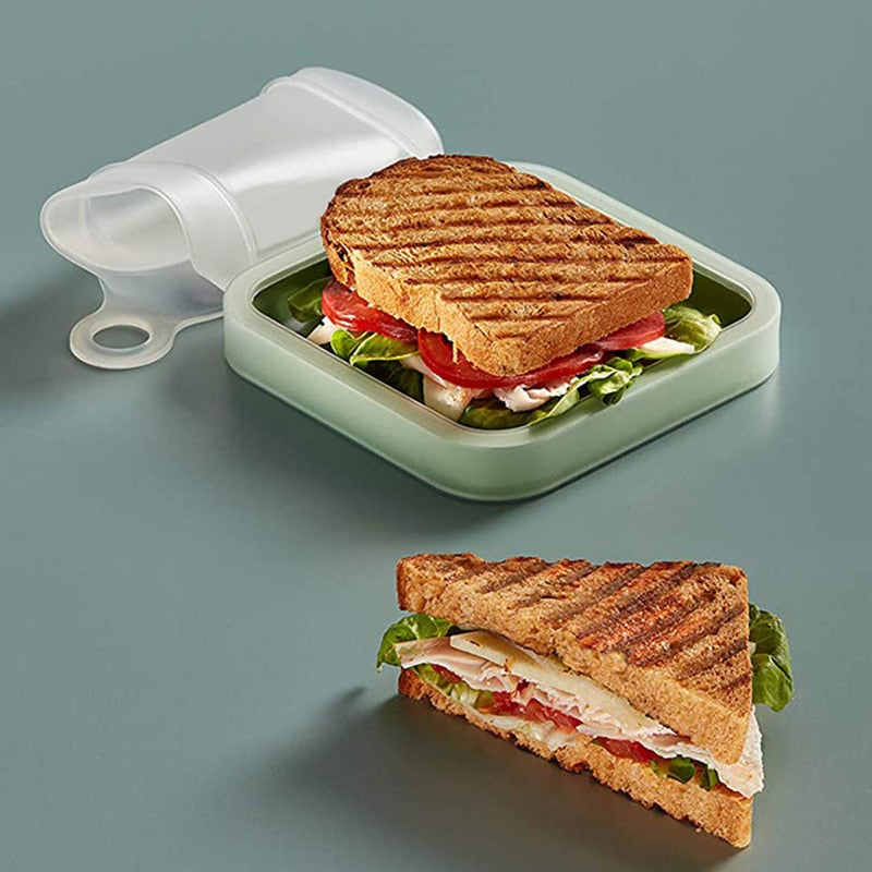 Faltbare Silikon-Lunchbox mit Sandwichfach