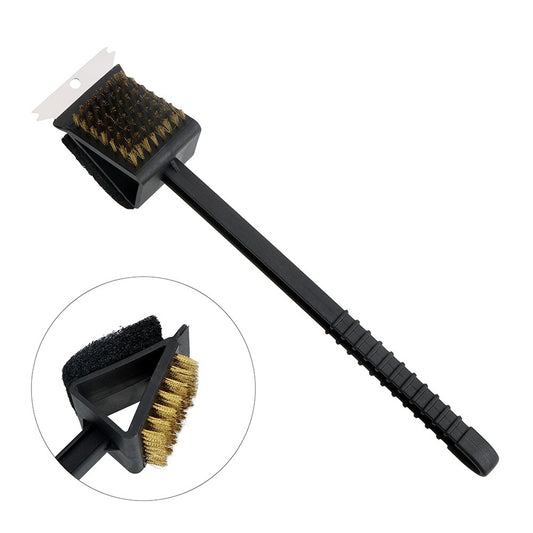 3-in-1 Grillreinigungsbürste mit langem Griff