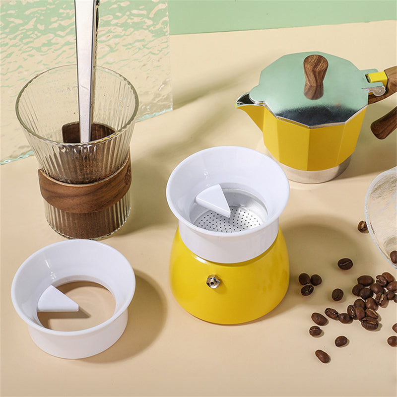 Espressokanne mit Pulverring-Spender