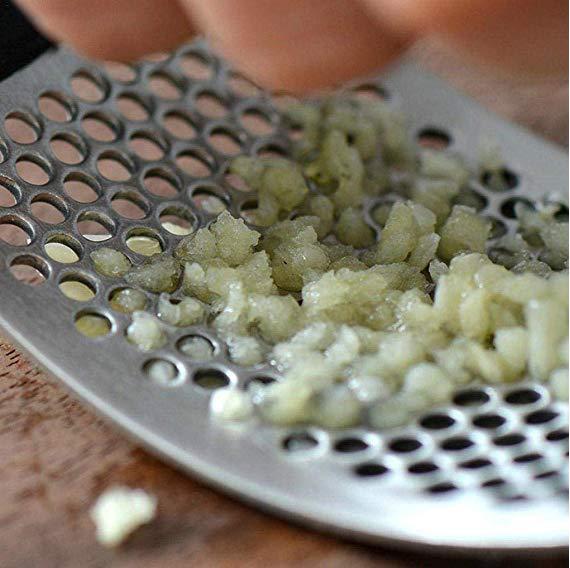 Edelstahl-Knoblauchpresse mit langem Griff